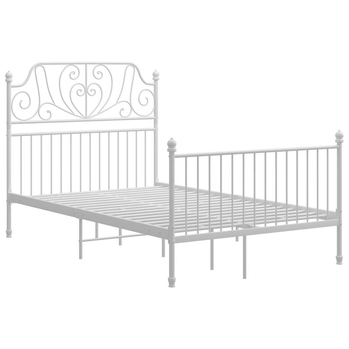 BETTGESTELL Weiss Metall 120/200 Cm - Weiß, Naturmaterialien (120/200cm) - vidaXL