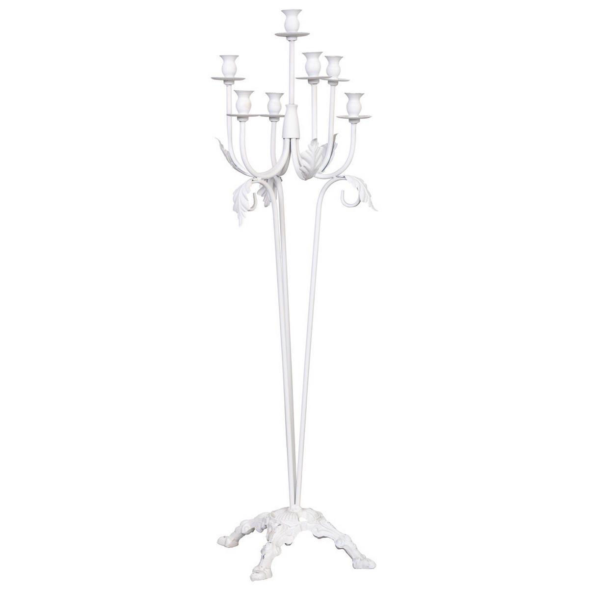 KERZENHALTER aus Metall, weiß, 35x110cm - Weiß, Metall (110cm) - Wanderlust