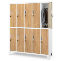 UMKLEIDESCHRANK Spind BERLIN 10 Abteile 172x136x45cm Weiß-Goldene Eiche - Weiß, Metall (136/172/45cm) - DELUKE