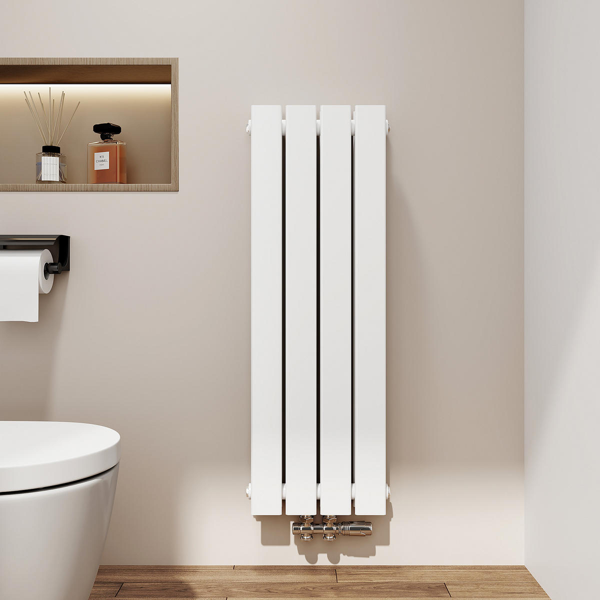 HEIZKÖRPER Flachheizkörper Weiß 90/30/6,3 cm - Weiß, Metall (30/90/6.3cm) - EMKE