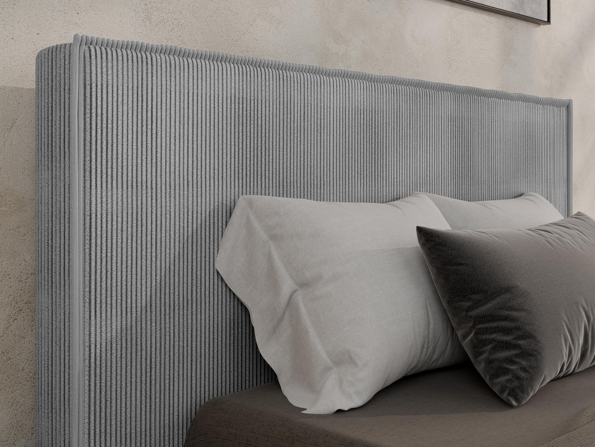 POLSTERBETT SANA 120x200cm Elegantes Polsterbett für modernen Wohnstil , Taschenfederkernmatratze LIORA(19cm), grau - Grau, Holz (120/200cm) - Panda Möbel