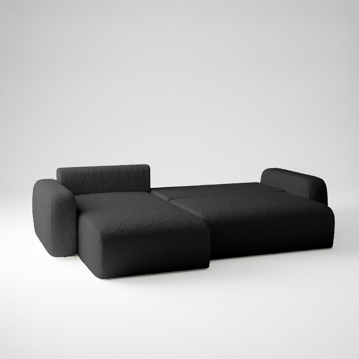 ECKSOFA Eckcouch Varde Universelle Schwarz - Schwarz, Textil (294/185cm) - Fedve