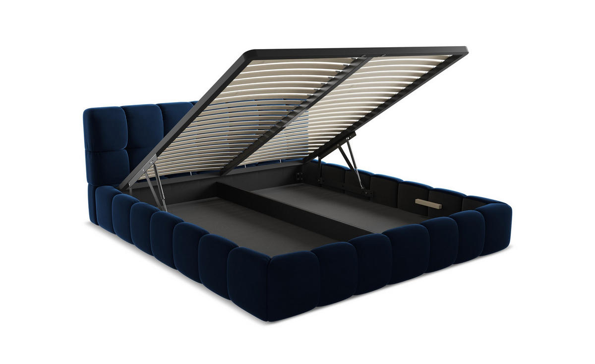 POLSTERBETT mit Bettkasten und Lattenrost 200x228 Beige - Beige/Schwarz, Kunststoff/Textil (180/200cm) - Makamii