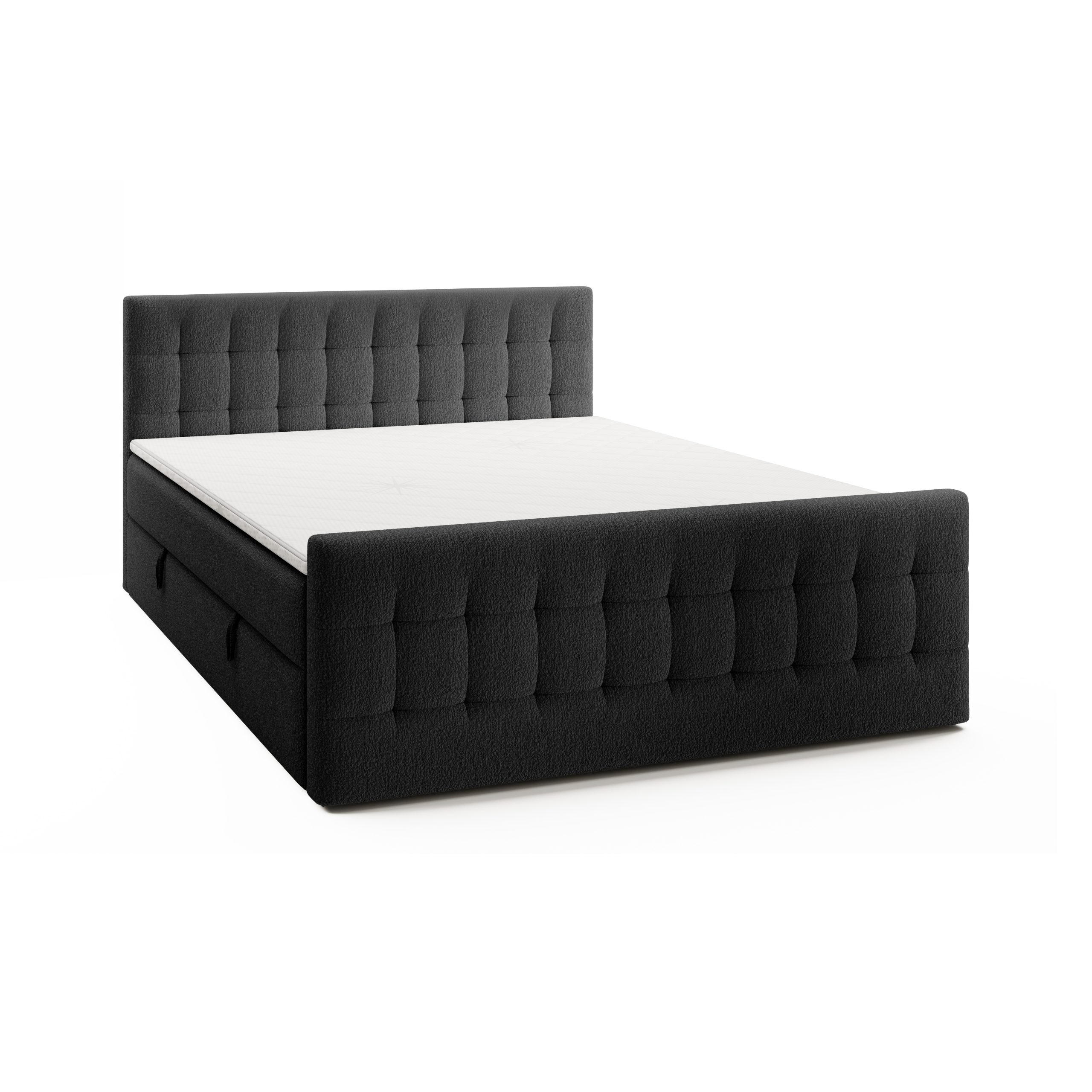 DOPPELBETT Yazo Royal 180x200 cm, Schwarz - Schwarz, Textil (180/200cm) - Fedve