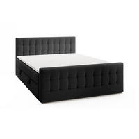 DOPPELBETT Yazo Royal 180x200 cm, Schwarz - Schwarz, Textil (180/200cm) - Fedve