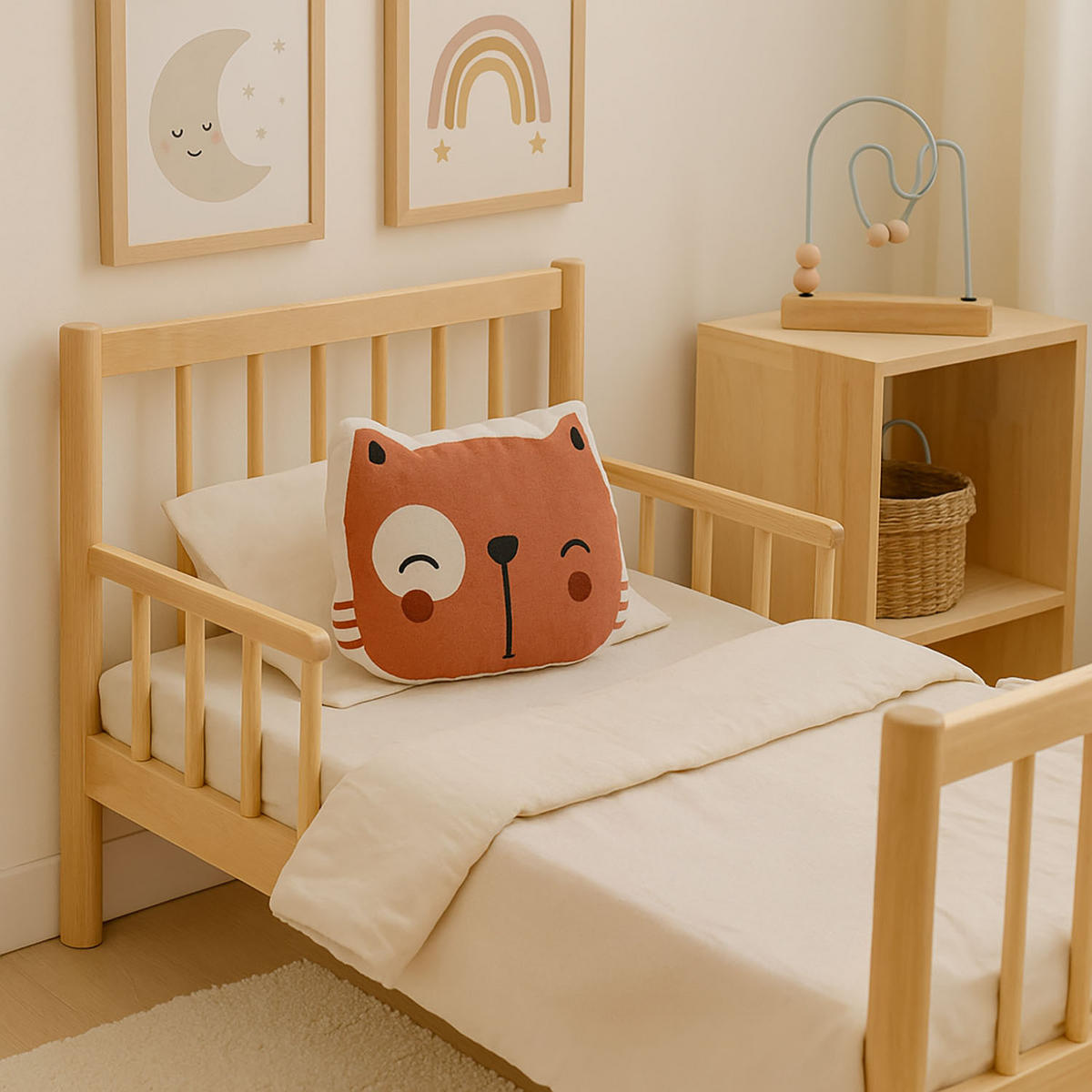 KINDERKISSEN mit Aufdruck 40/35 cm - Multicolor, Naturmaterialien (35/40cm) - Home Styling Collection