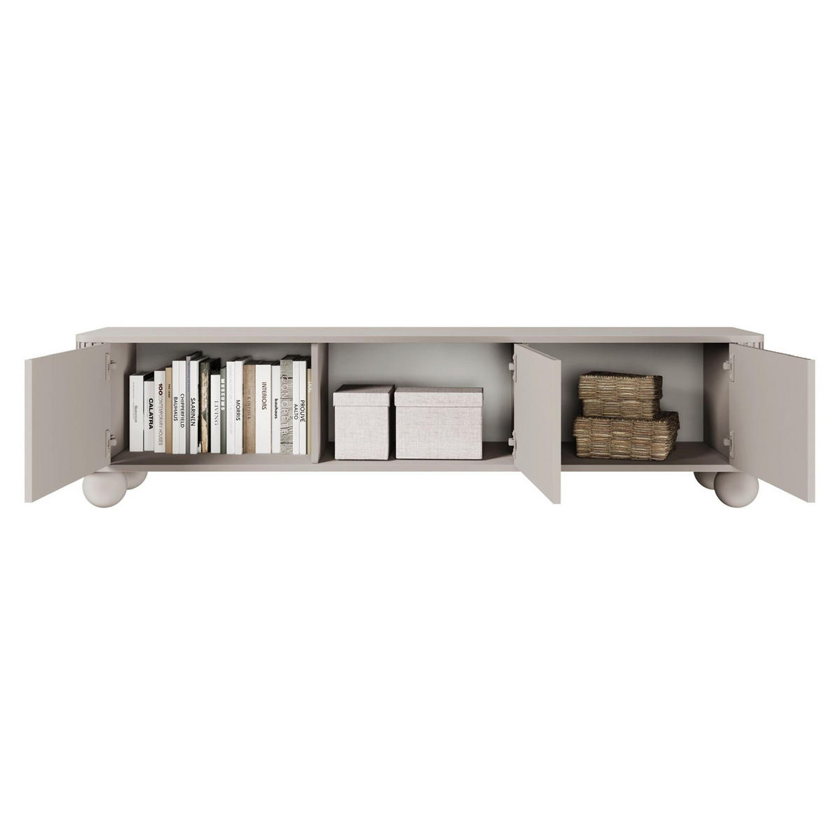 TV-LOWBOARD Arvello Greige 163/42/38 cm - Taupe, Holz/Holzwerkstoff (163.2/49.2/38cm) - Selsey