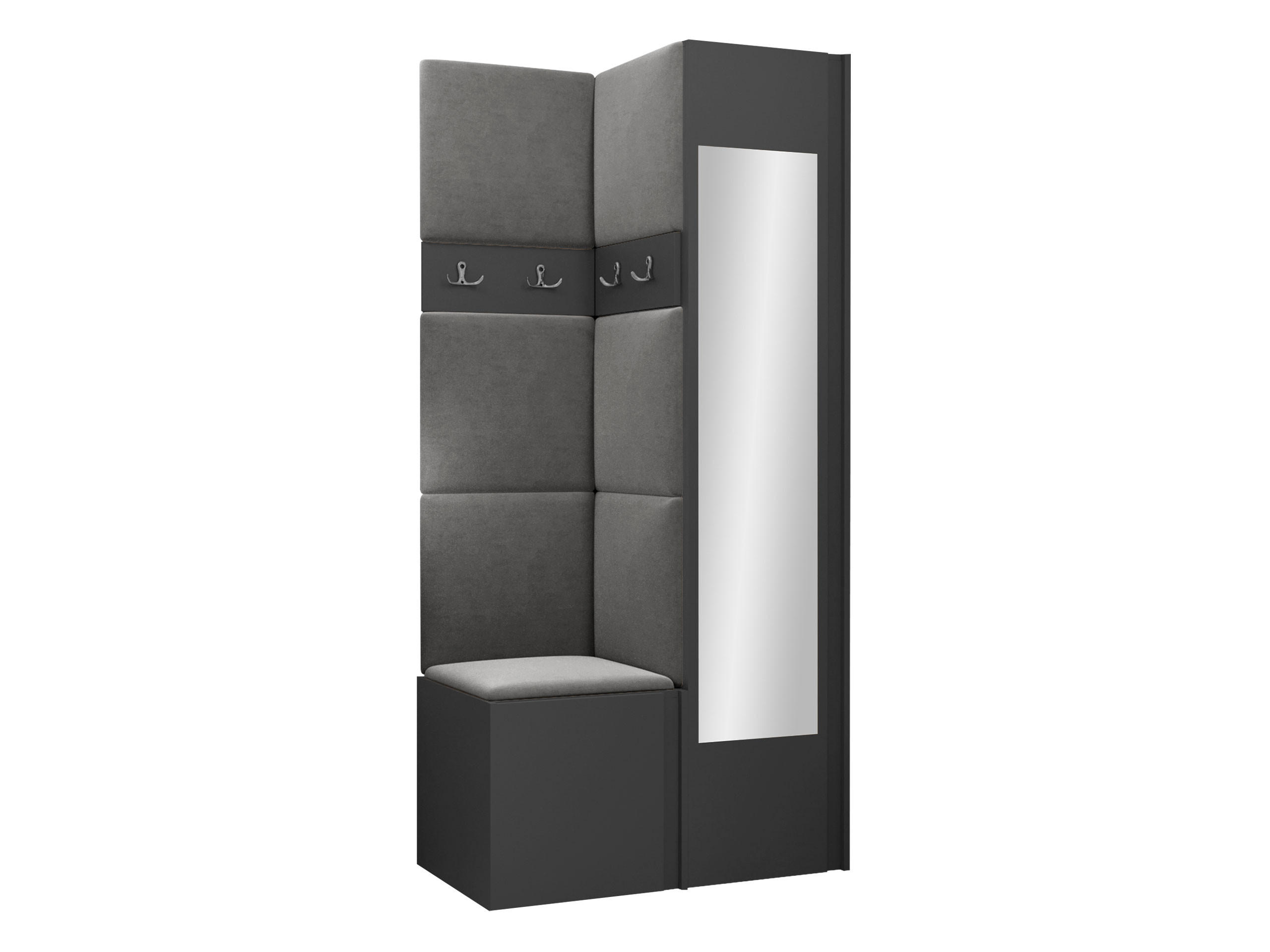 GARDEROBEN-SET Orion XXV - Graphitfarben/Grau, Holzwerkstoff/Kunststoff (82/186/46cm) - MIRJAN24
