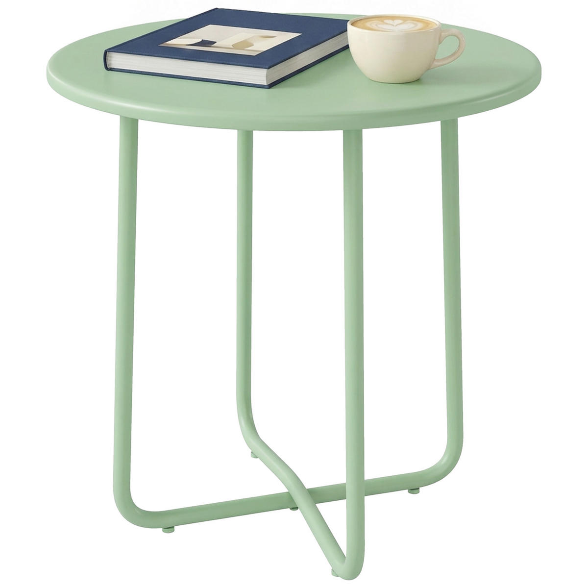 GARTENBEISTELLTISCH DE-14217 rund, höhenverstellbar Grün - Grün, Metall (48/48/51cm) - ComfortXL