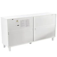 SIDEBOARD mit 4 Türen höhenverstellbaren Trennwänden Kristallglasgriffen MDF - Weiß, Glas/Holzwerkstoff (160/84/40cm) - EVRYAE
