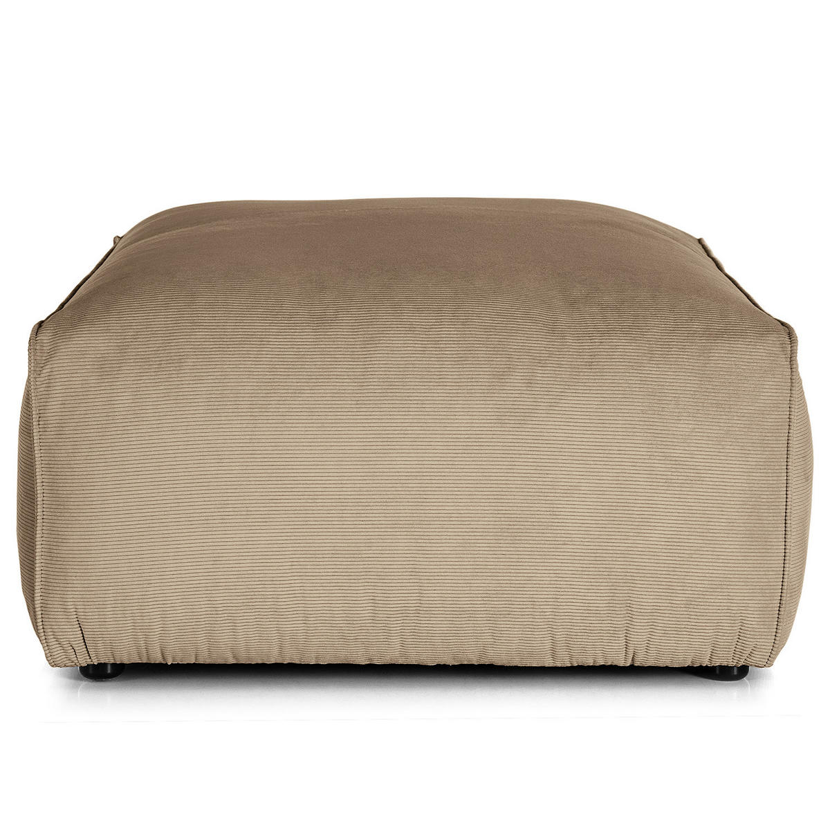 POLSTERHOCKER - Taupe/Schwarz, Kunststoff/Textil (81/38/100cm) - home24