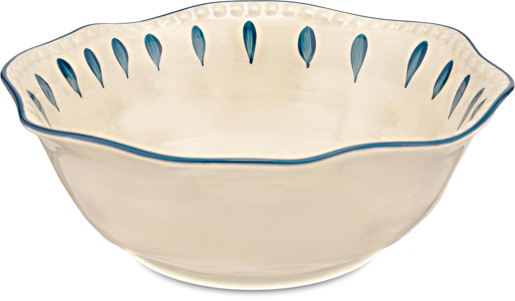 SALATSCHÜSSEL Domitilla Nachtblau - Multicolor, Keramik (24cm) - Rose & Tulipani