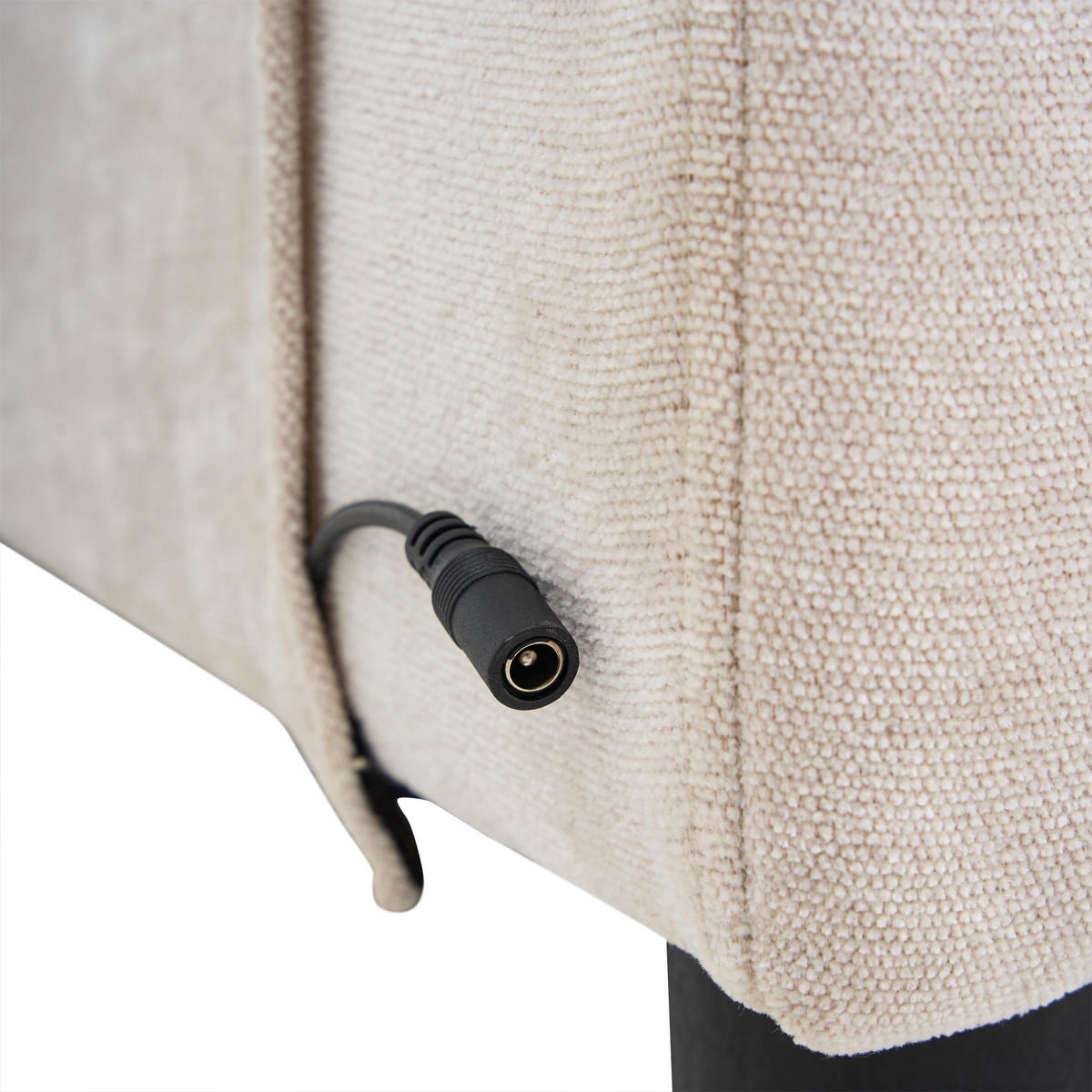 3-SITZER ECKSOFA Leinen Beige mit USB, Type-C und Hocker - Beige, Holzwerkstoff/Textil (202/137cm) - WISHDOR