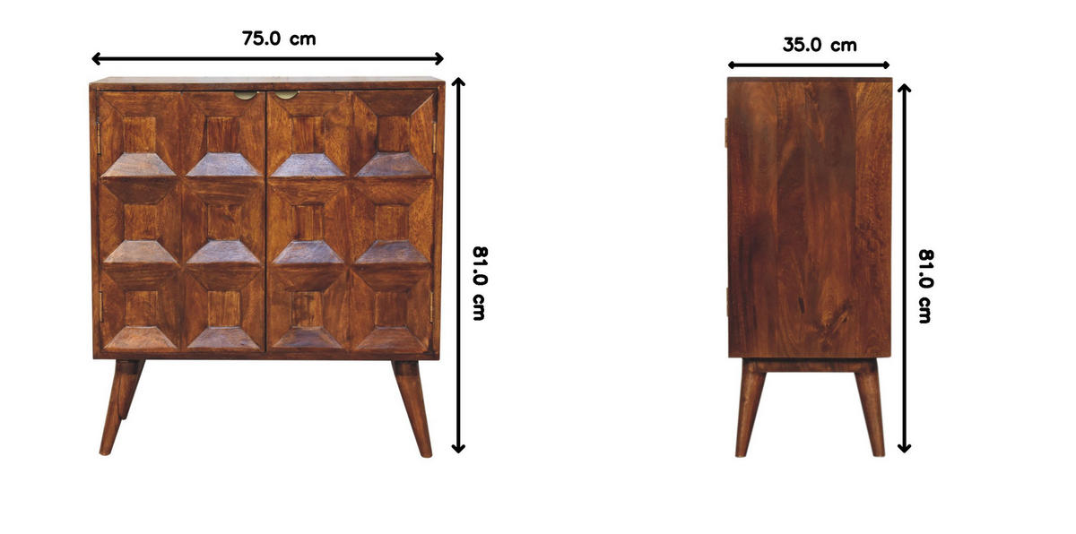 SIDEBOARD Quad - Braun, Holz (35/81/75cm) - Artisan Furniture