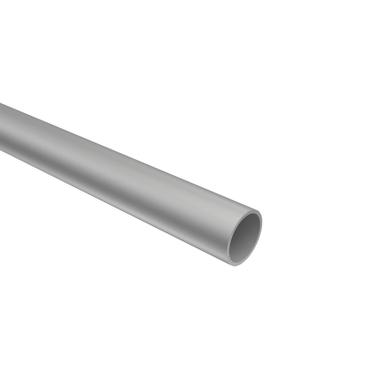 RUNDROHR 160 cm, 16 mm Ø Silbergrau - Alufarben, Metall (160cm) - INTERDECO