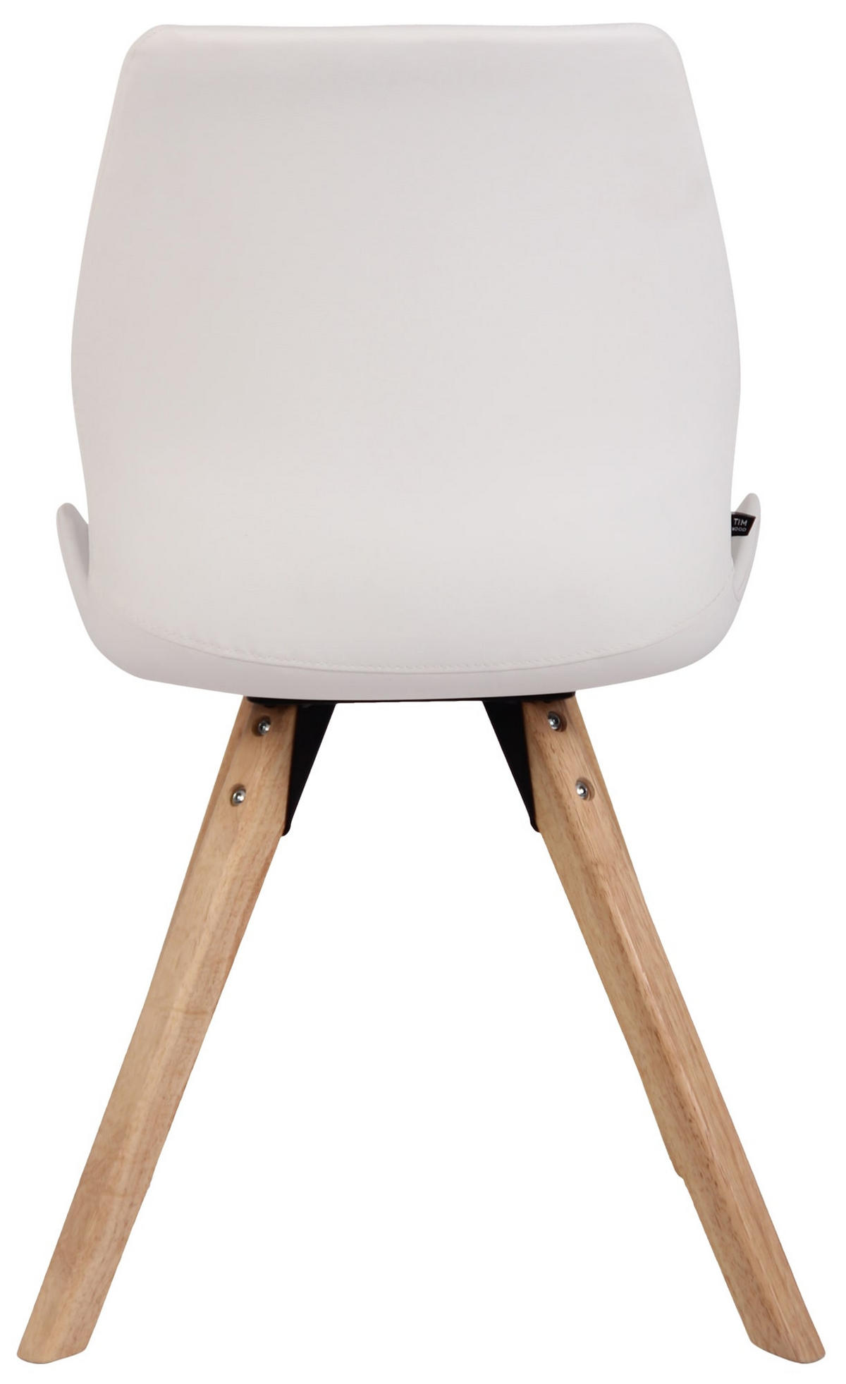 STUHL 4er Set Lederlook weiß - Eukalyptusholzfarben/Weiß, Holz/Textil (49/87.5/58cm) - CLP