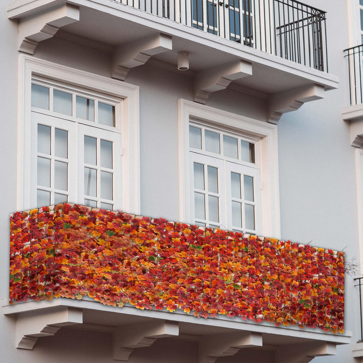 BALKONSICHTSCHUTZ BLATT Rot - Rot, Kunststoff (500/100cm) - MCW