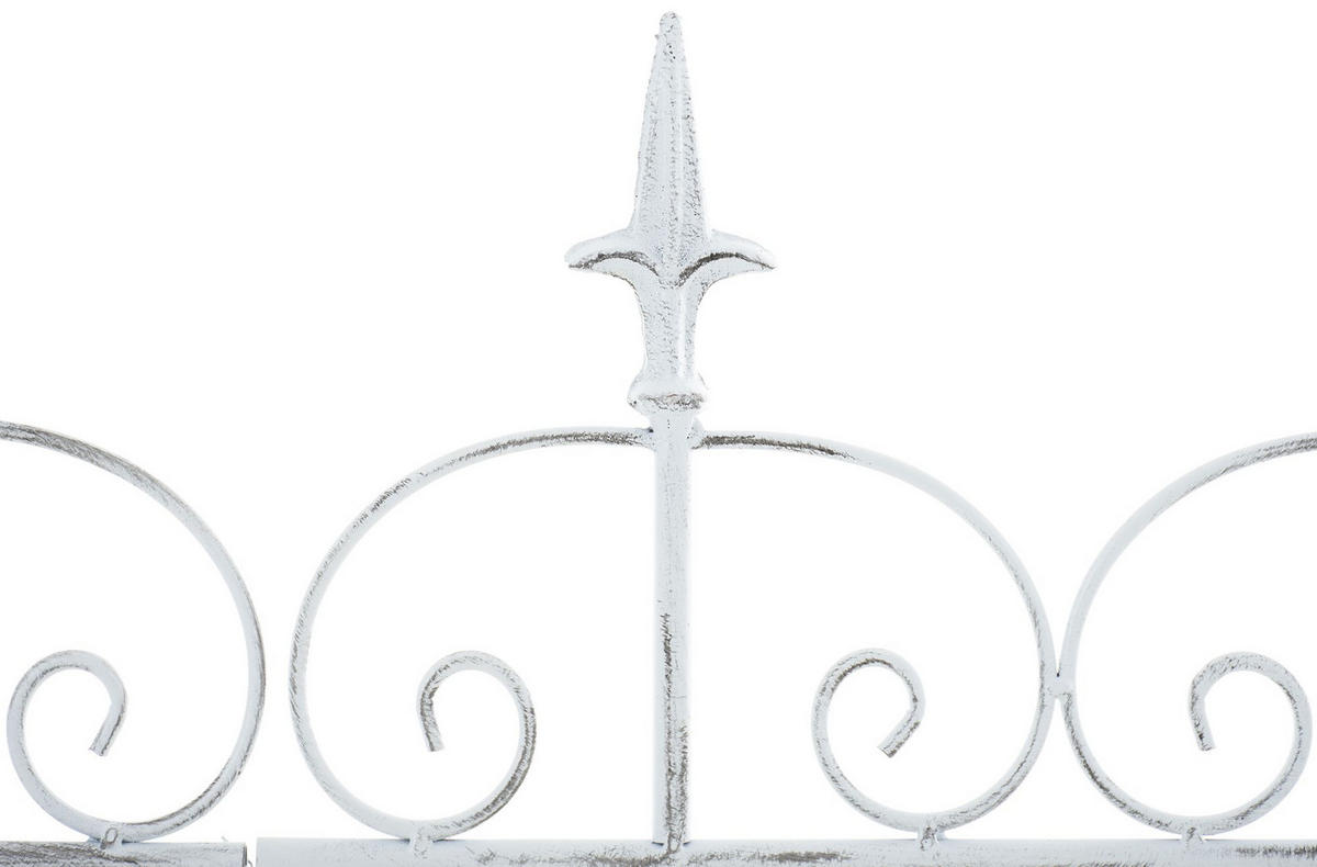 GARTENZAUN Metall Antik Weiß - Weiß/Grau, Metall (124/116cm) - CLP