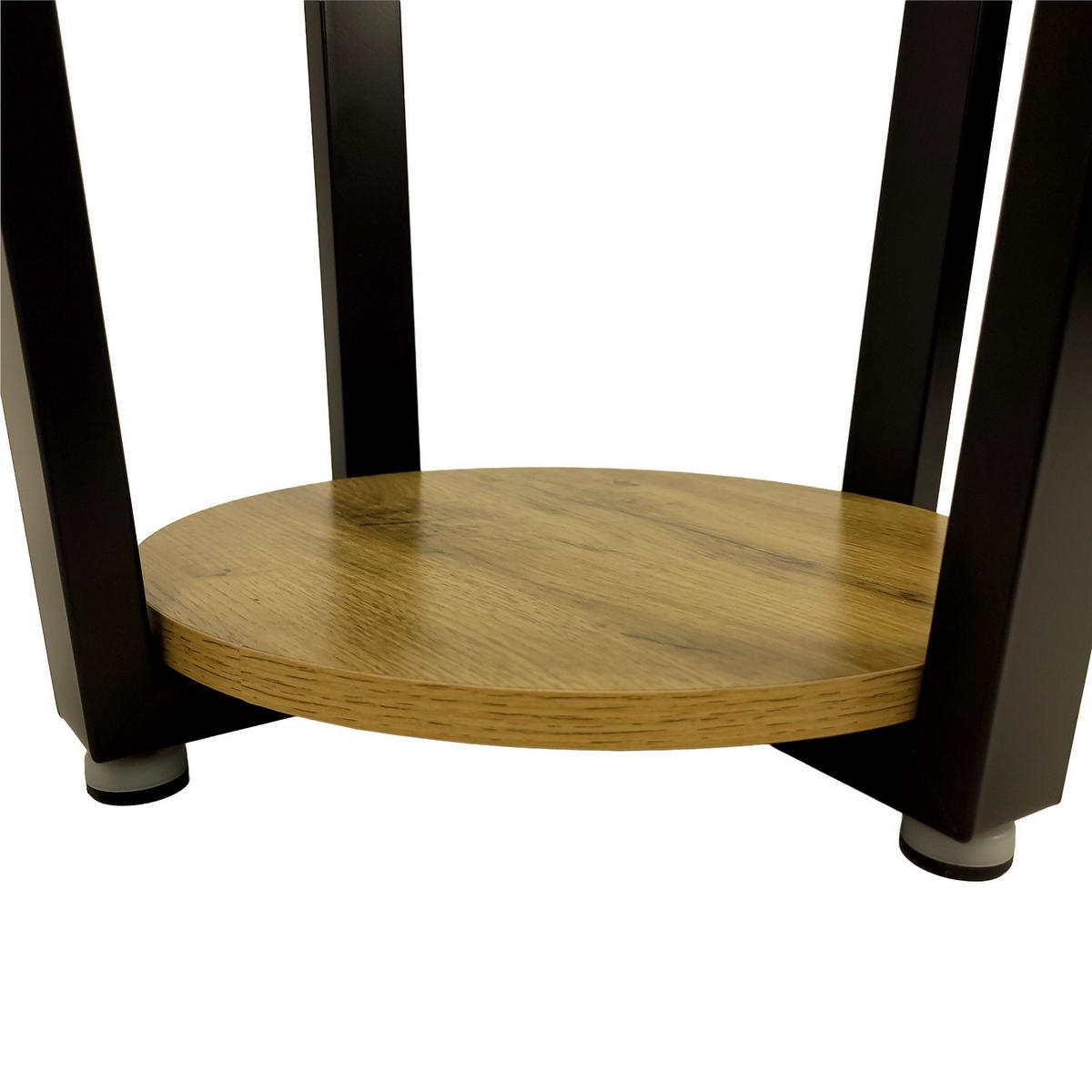 COUCHTISCH Holzoptik Metall Eichefarben Schwarz rund klein 46x52 cm - Eichefarben/Schwarz, Holzwerkstoff/Metall (46/46/52cm) - Begryf