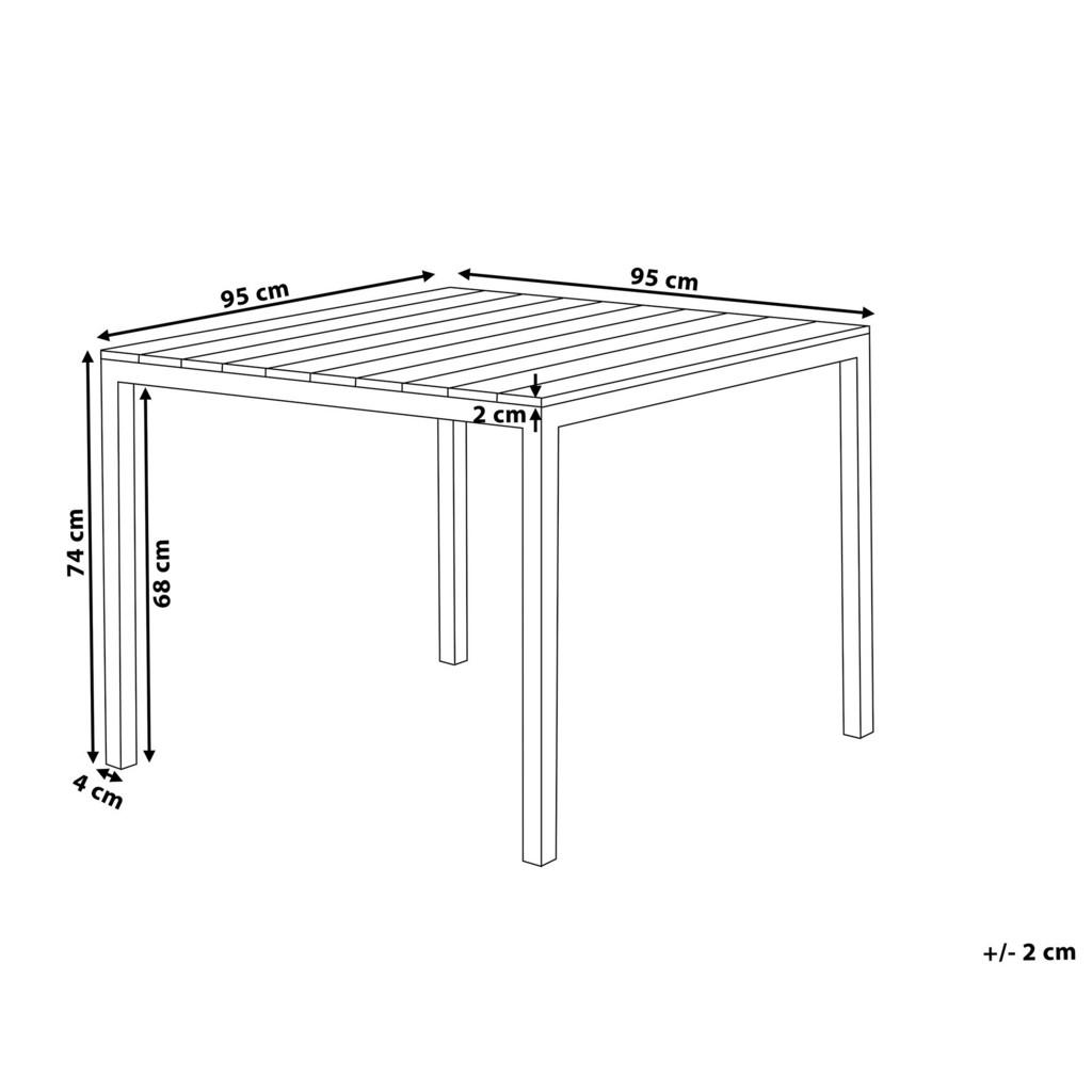 Thumbnail - Beliani Gartentisch, Grau, Schwarz, Kunststoff, 4-Sitzer, Quadratisch, 95x74x95 cm, Gartenmöbel, Gartentische, Gartentis...