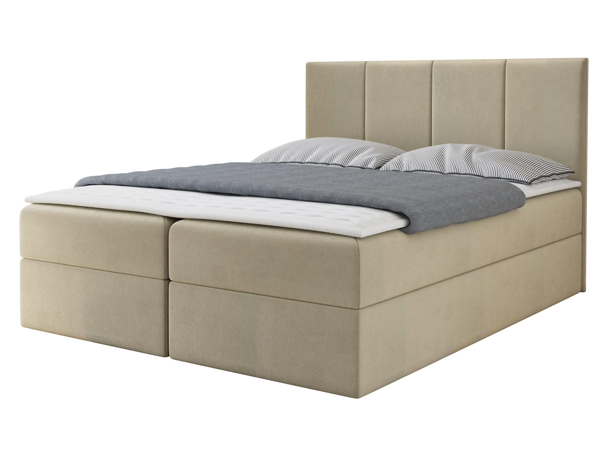 BOXBETT Rebos - Beige, Holz/Textil (140/200cm) - MIRJAN24
