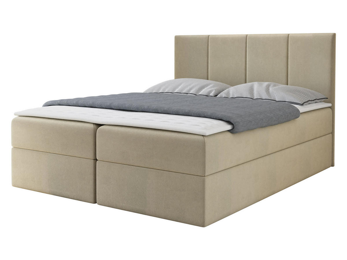 BOXBETT Rebos - Beige, Holz/Textil (140/200cm) - MIRJAN24