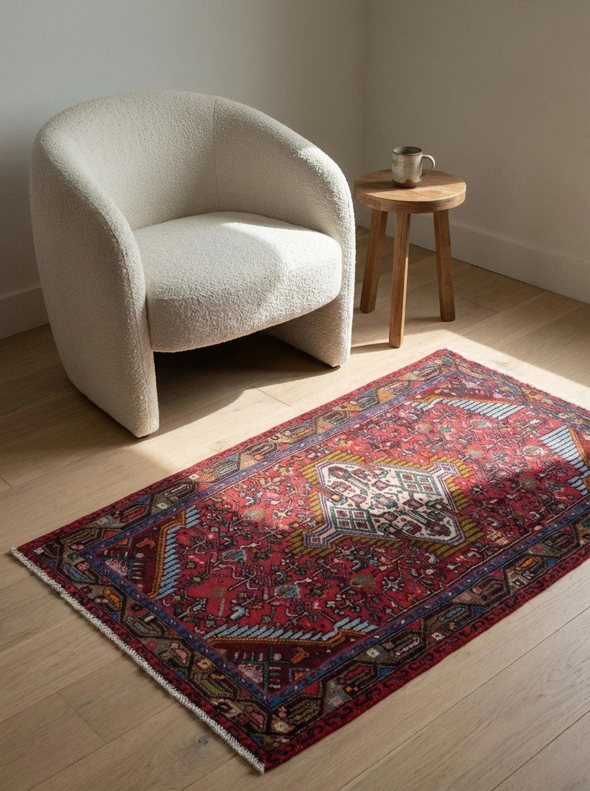 TEPPICH Assadabad Rot 124/76 cm Schurwolle - Rot, Textil (76/124cm) - Looma