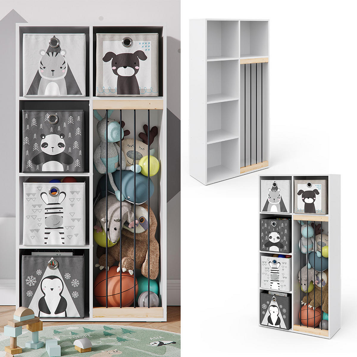 KINDERREGAL Marvin Weiß 72 x 143 cm - Weiß, Holzwerkstoff (72/143/29.1cm) - Vicco
