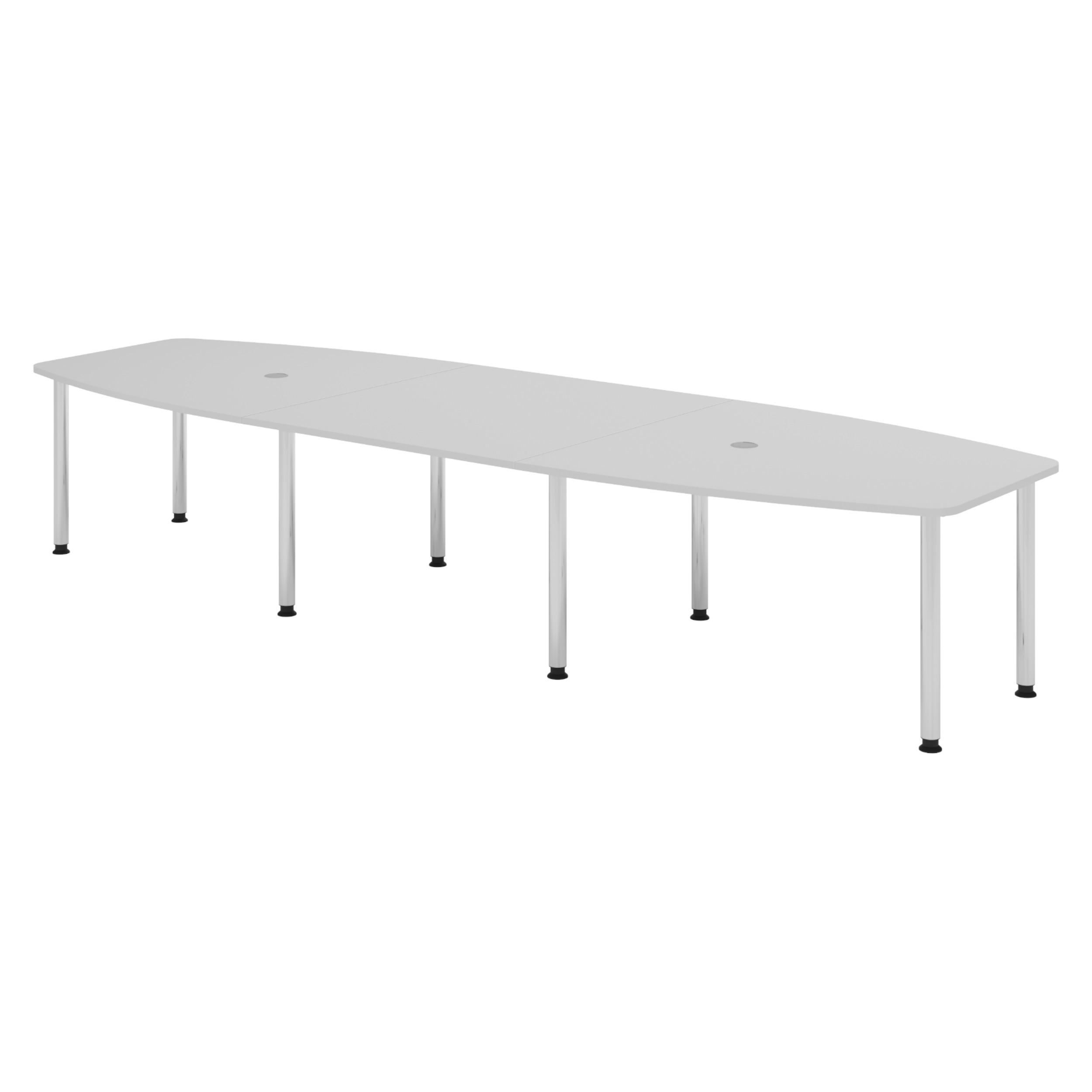 KONFERENZTISCH groß KT40 130/400/74 cm in Grau/Chromfüße - Chromfarben/Grau, Holzwerkstoff (130/400/74cm) - bümö