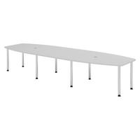 KONFERENZTISCH groß KT40 130/400/74 cm in Grau/Chromfüße - Chromfarben/Grau, Holzwerkstoff (130/400/74cm) - bümö
