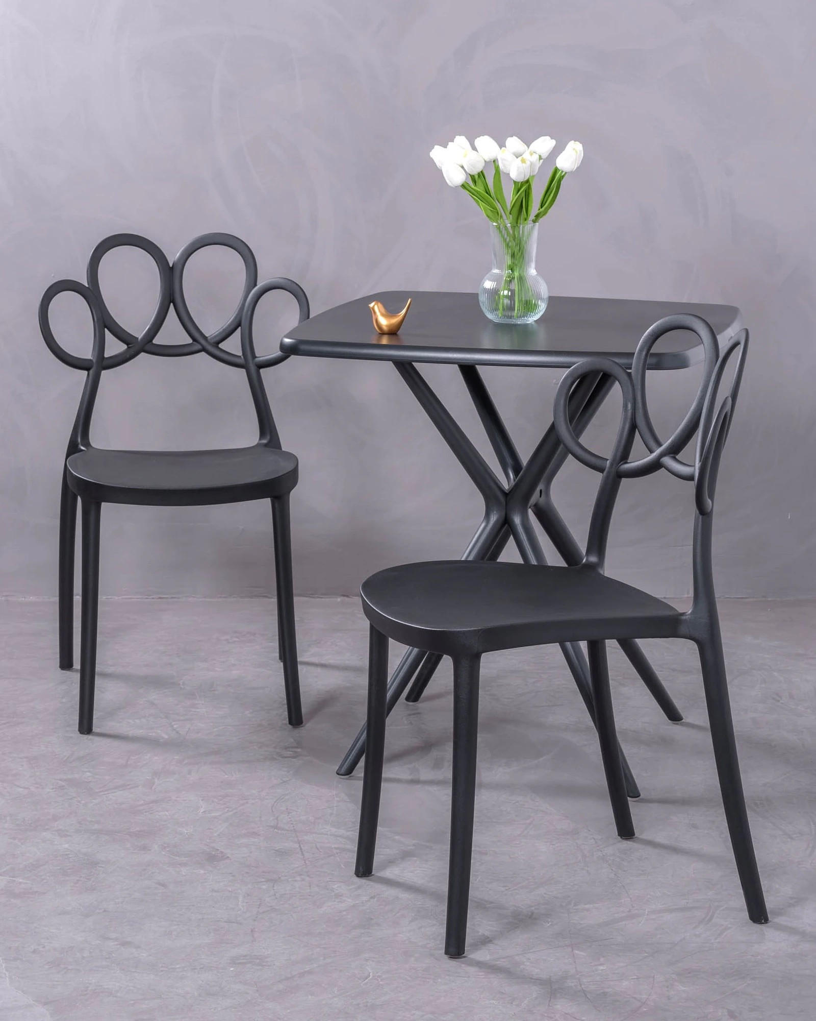GARTENSET 5tlg.Kunststoff Schwarz - Schwarz, Kunststoff - Nest Dream