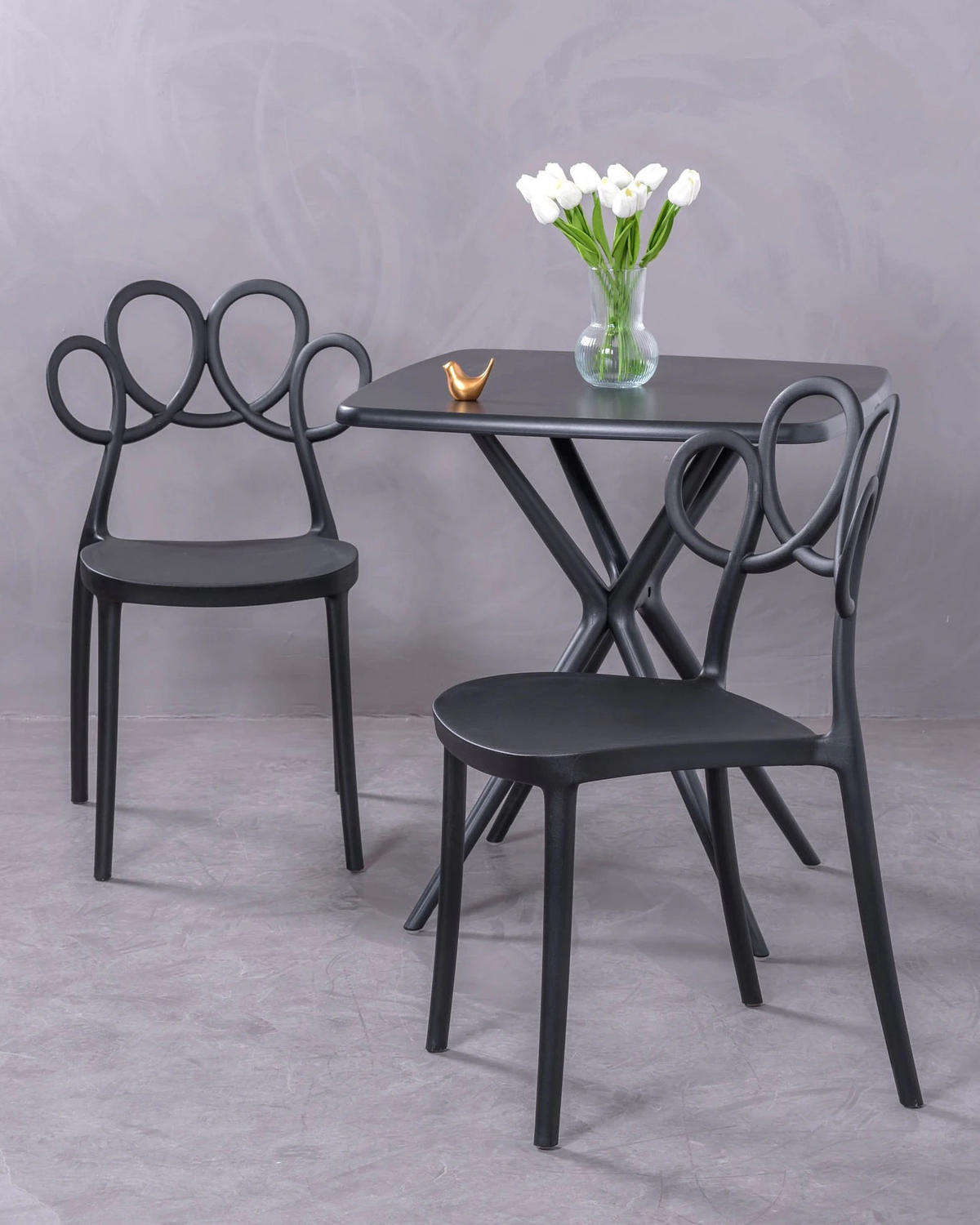 GARTENSET 5tlg.Kunststoff Schwarz - Schwarz, Kunststoff - Nest Dream