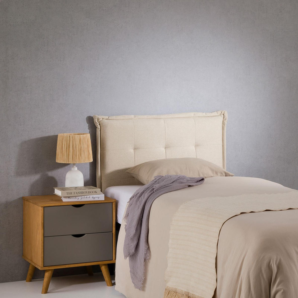 KOPFTEIL JALEYA 90X190 CM - Beige, Textil (91/99/7cm) - IDIMEX