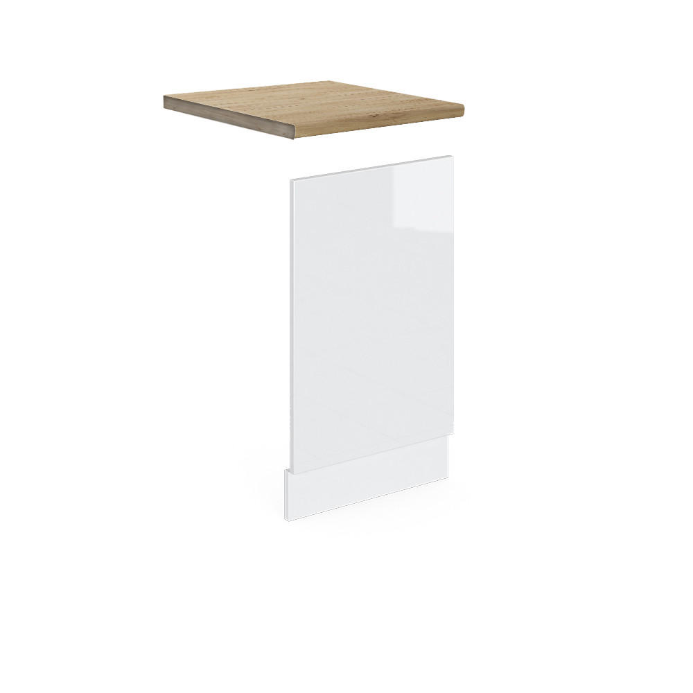 FRONTBLENDE R-Line Weiß Hochglanz 45 cm, AP Eiche - Weiß Hochglanz/Weiß, Holzwerkstoff (45/57.2/1.6cm) - Vicco