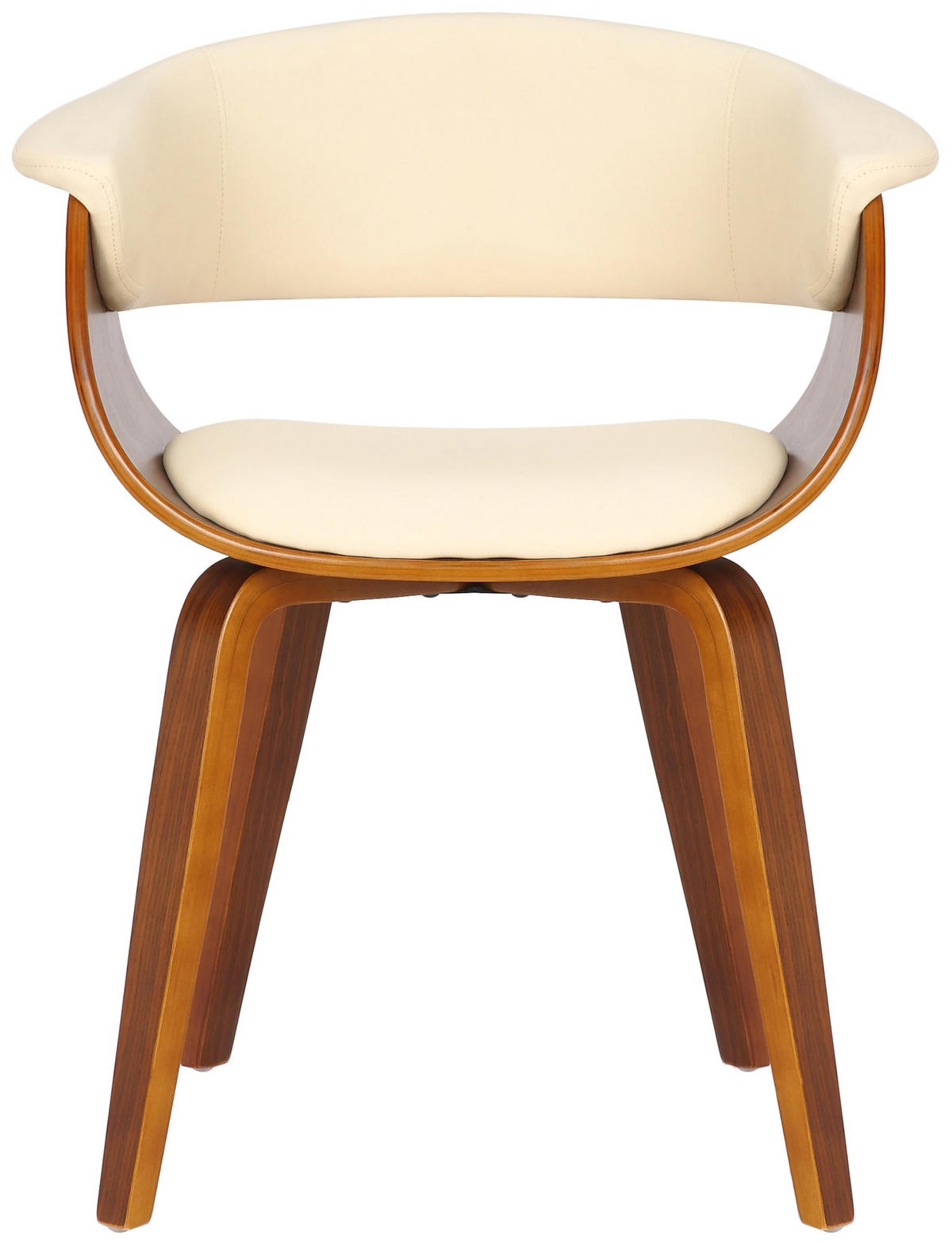 STUHL 2er Set Holz Creme - Walnussfarben/Creme, Holz/Textil (60/75/55cm) - CLP