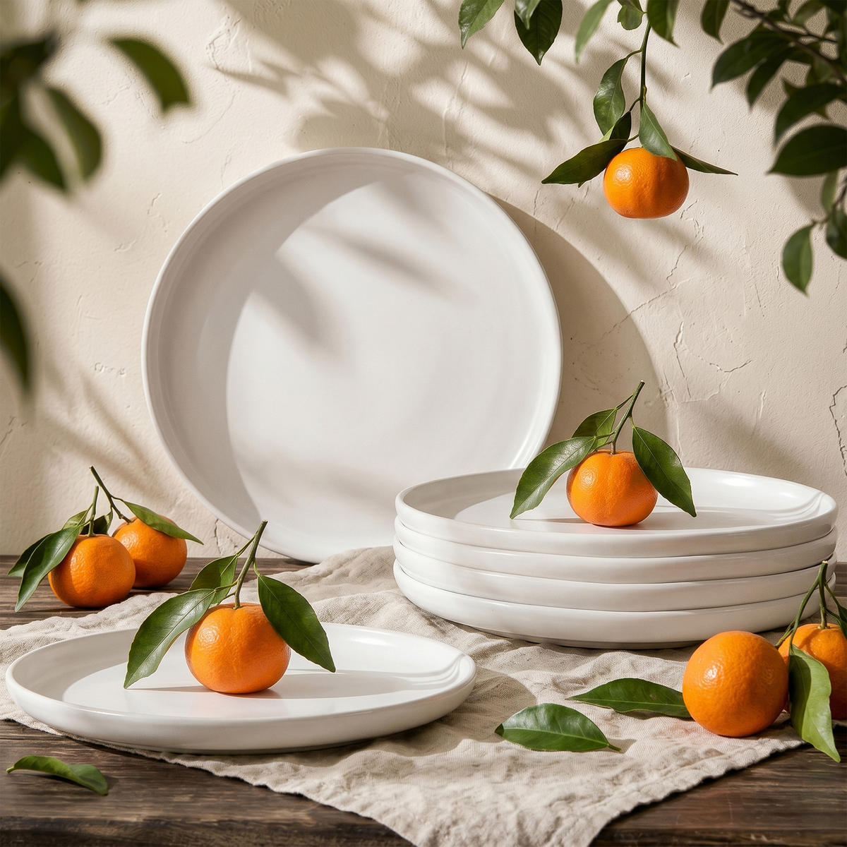 TELLER-SET VICTO 6-tlg Dessertteller - Weiß, Keramik (20/2/20cm) - KONSIMO®