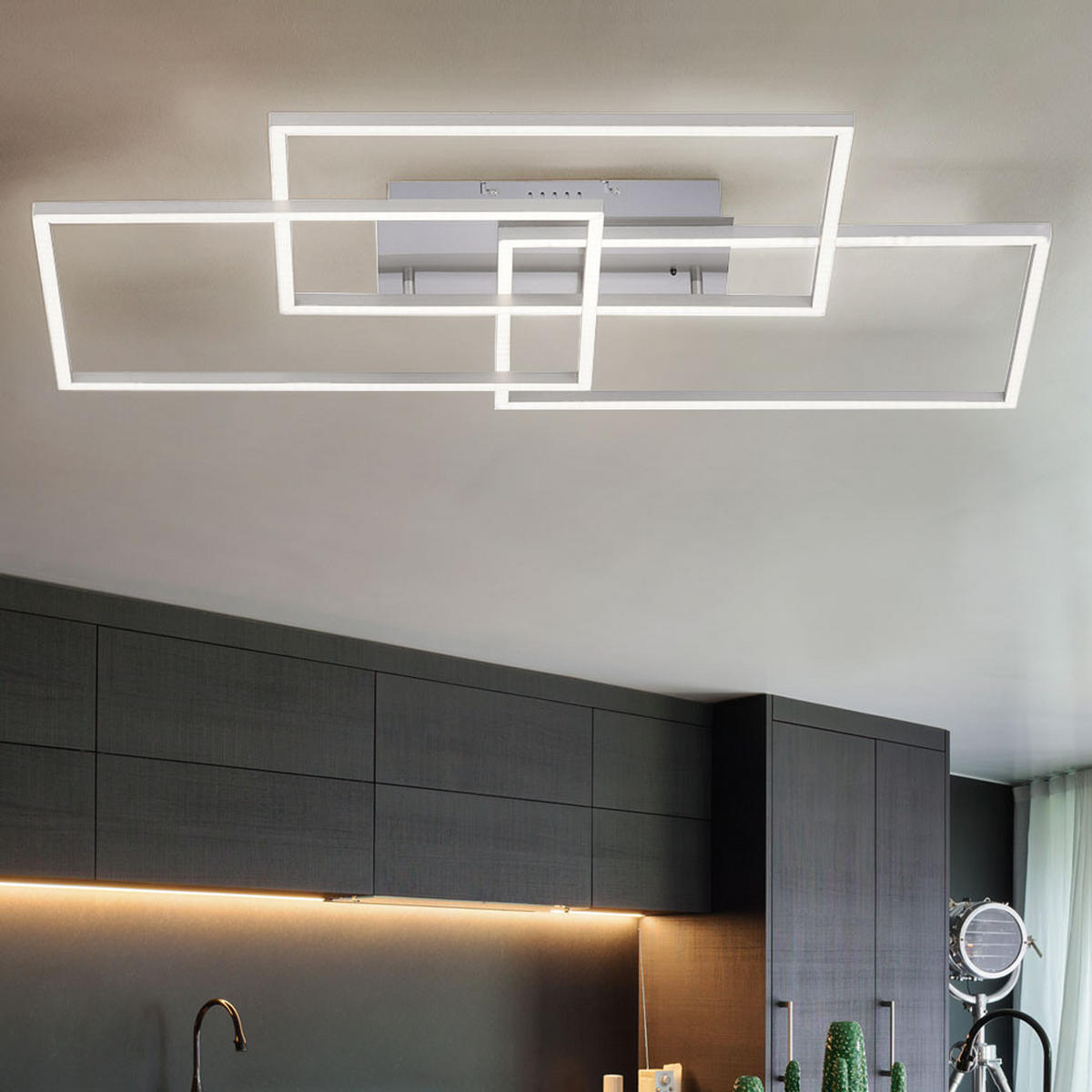 LED DECKENLEUCHTE IVEN Silber Metall - Silberfarben, Metall (82/50/7.8cm)