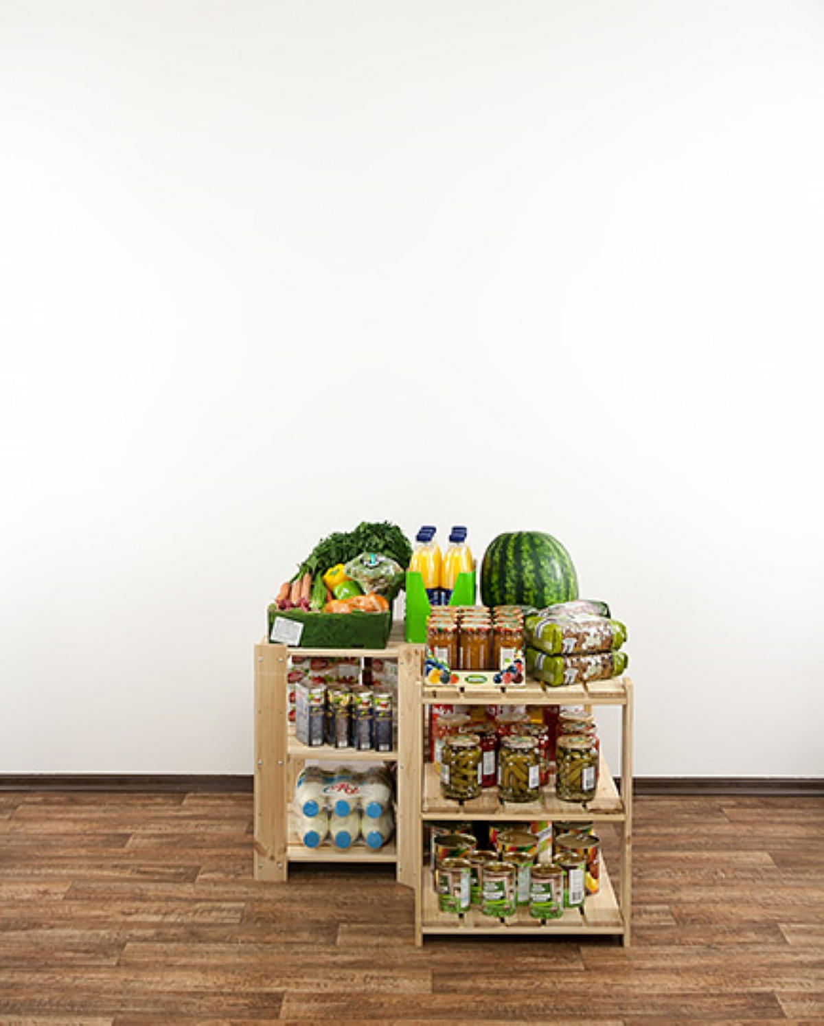 ECKREGAL WOODLAND 64x80x50cm Fachlast 120kg 3 Fachboden Kiefernholz Natur - Naturfarben, Holz (80/64/50cm) - PROREGAL