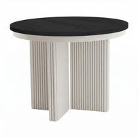 ESSTISCH Prestige runder Design-Tisch, ausziehbar Ø 100–180 cm, Schwarz+Kaschmir - Kaschmir/Schwarz, Metall (100/100/77cm) - Beautysofa