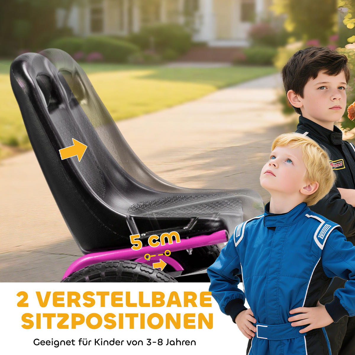 FAHRZEUGE zum Draufsitzen Rosa 110.0/61.0/62.0cm - Rosa, Kunststoff (110/61/62cm)