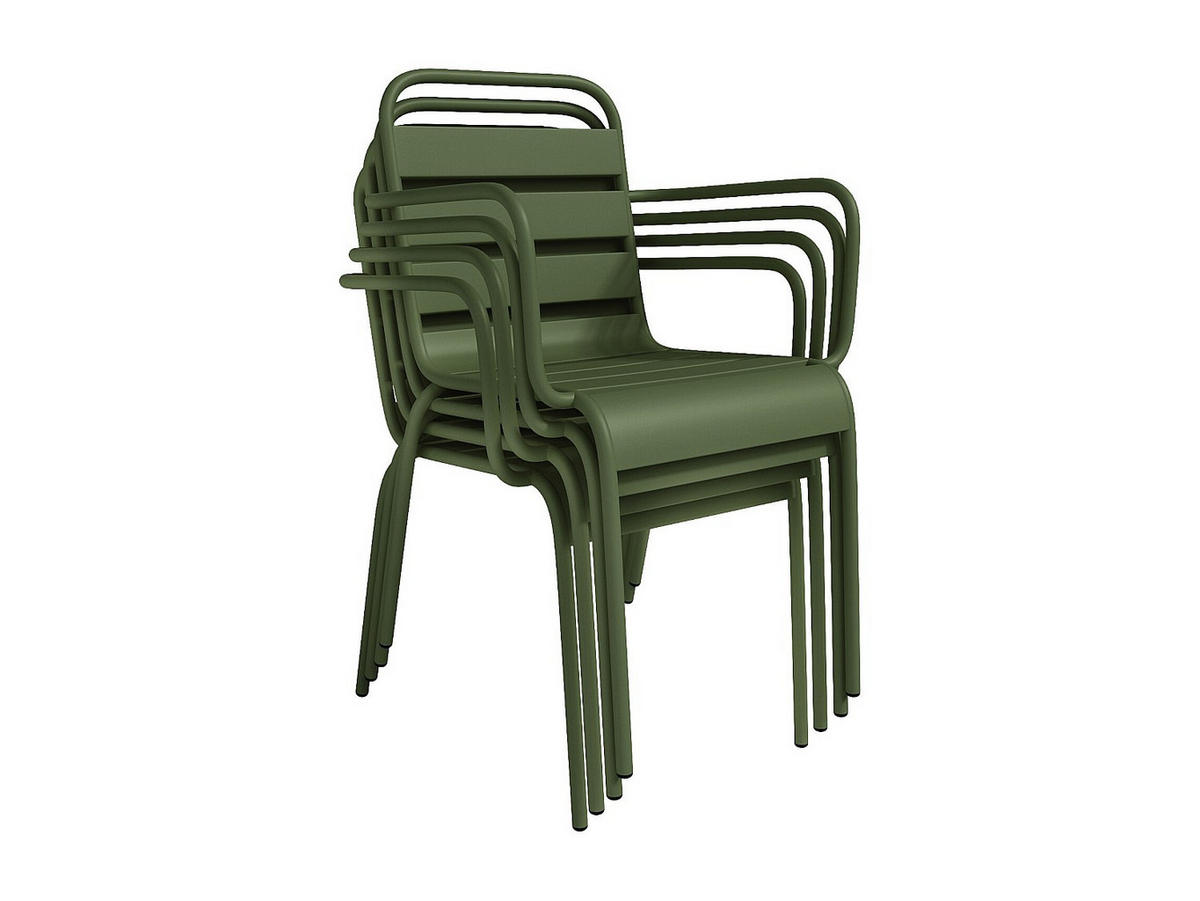 GARTENSTUHL - 56cm x 59cm - Stahl - khaki - MIRMANDE - Grün, Metall (56/79/59cm) - Vente-Unique