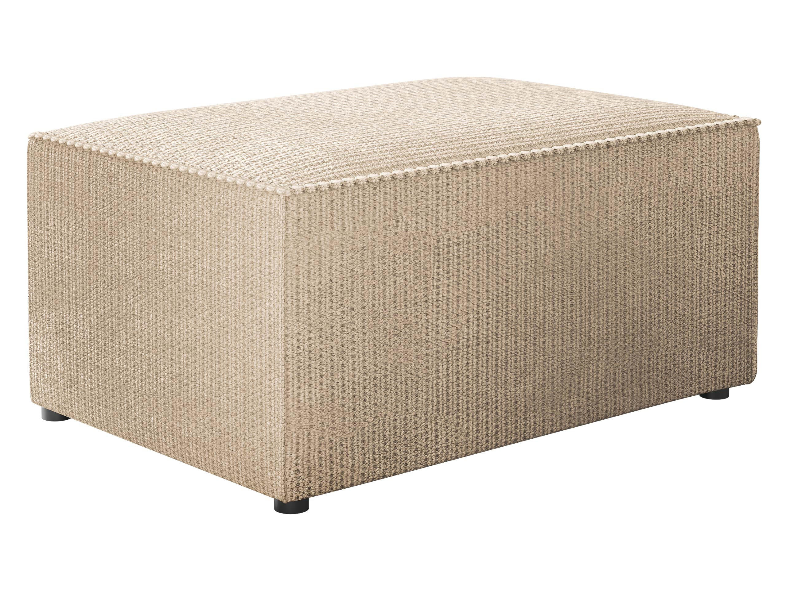 POLSTERHOCKER Karl - Beige/Schwarz, Holz/Kunststoff (60/38/45cm) - MIRJAN24