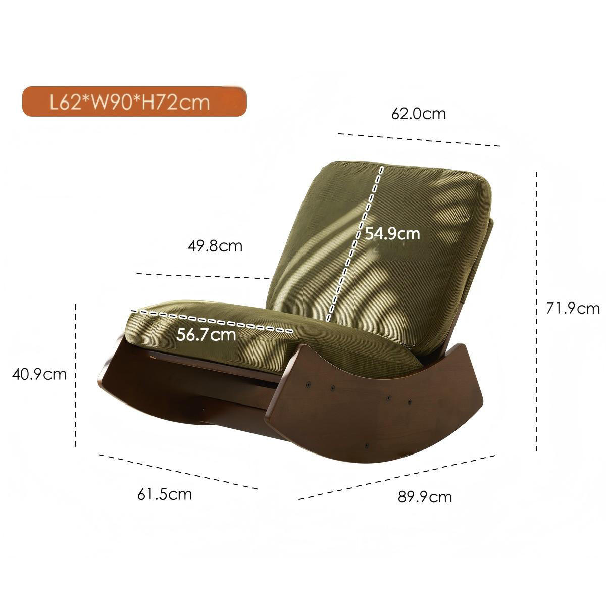 HOUPACÍ KŘESLO látkové zelené, dřevo, kluzné křeslo, moderní - zelená barva, textil (90/71.9/61.5cm) - Urban Meuble