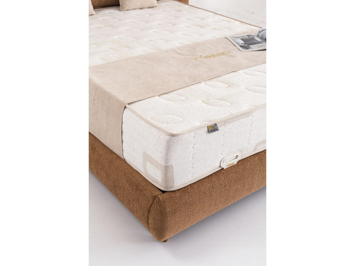 POLSTERBETT Frida 180x200 Braun - Braun, Textil/Metall (180/200cm) - Villa Möbel