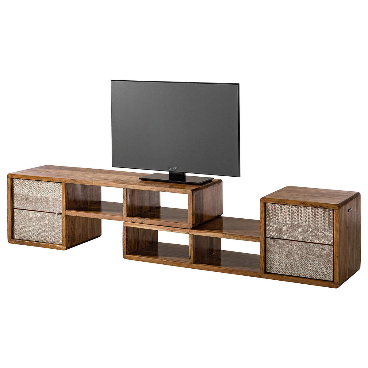 TV-LOWBOARD - Akazie massiv - Akaziefarben, Holz (174/45/40cm) - home24
