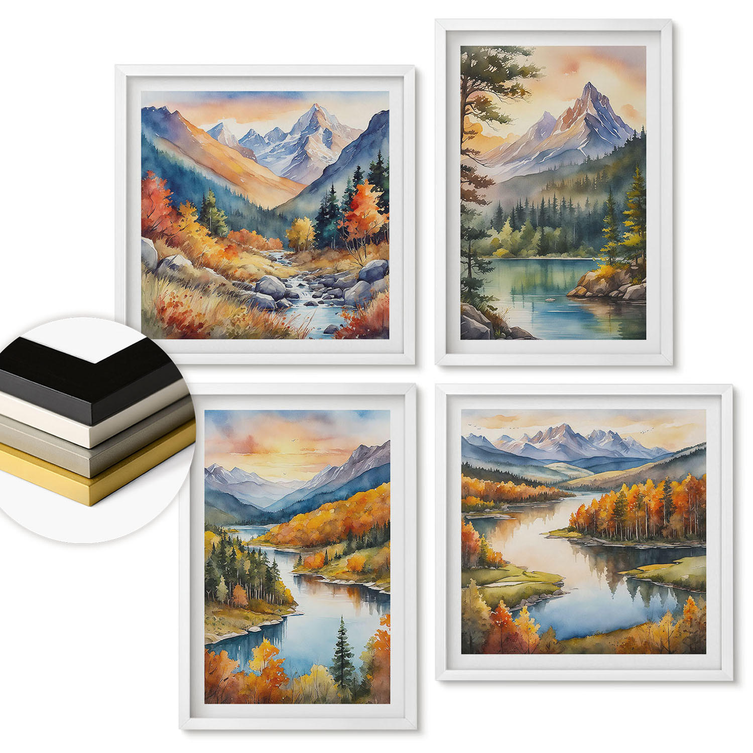 ArtPrintCave Wandbilder Weiß 50x50 cm