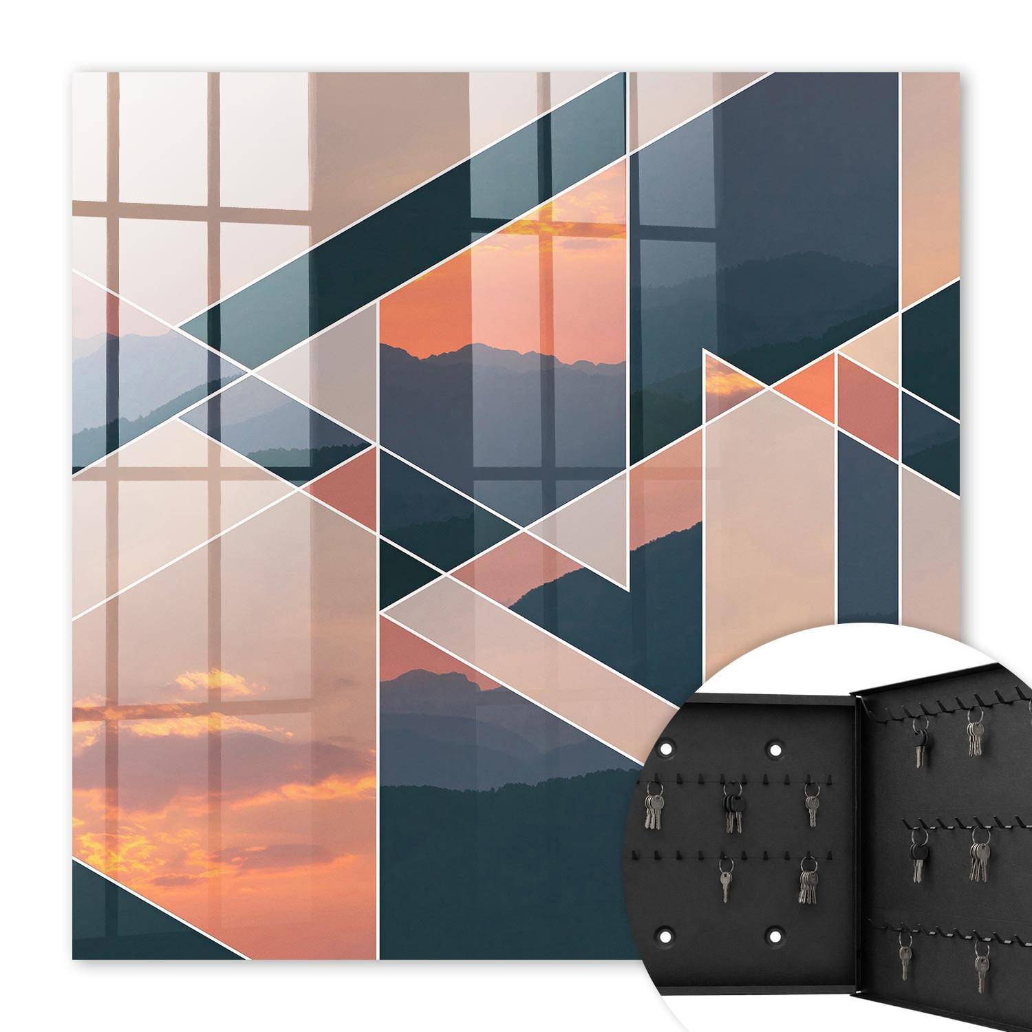 SCHLÜSSELBOX Schwarz 30x30 cm- Türöffnung nach rechts - Bergwesten - Orange, Metall (30/30/5cm) - TULUP