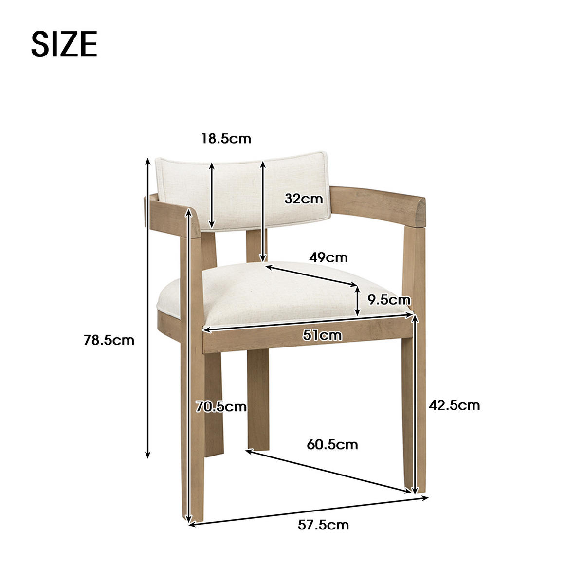 ESSZIMMERSTÜHLE 4er Holz Leinen modern Naturfarbe - Naturfarben, Naturmaterialien (60.5/78.5/57.5cm) - FLIEKS