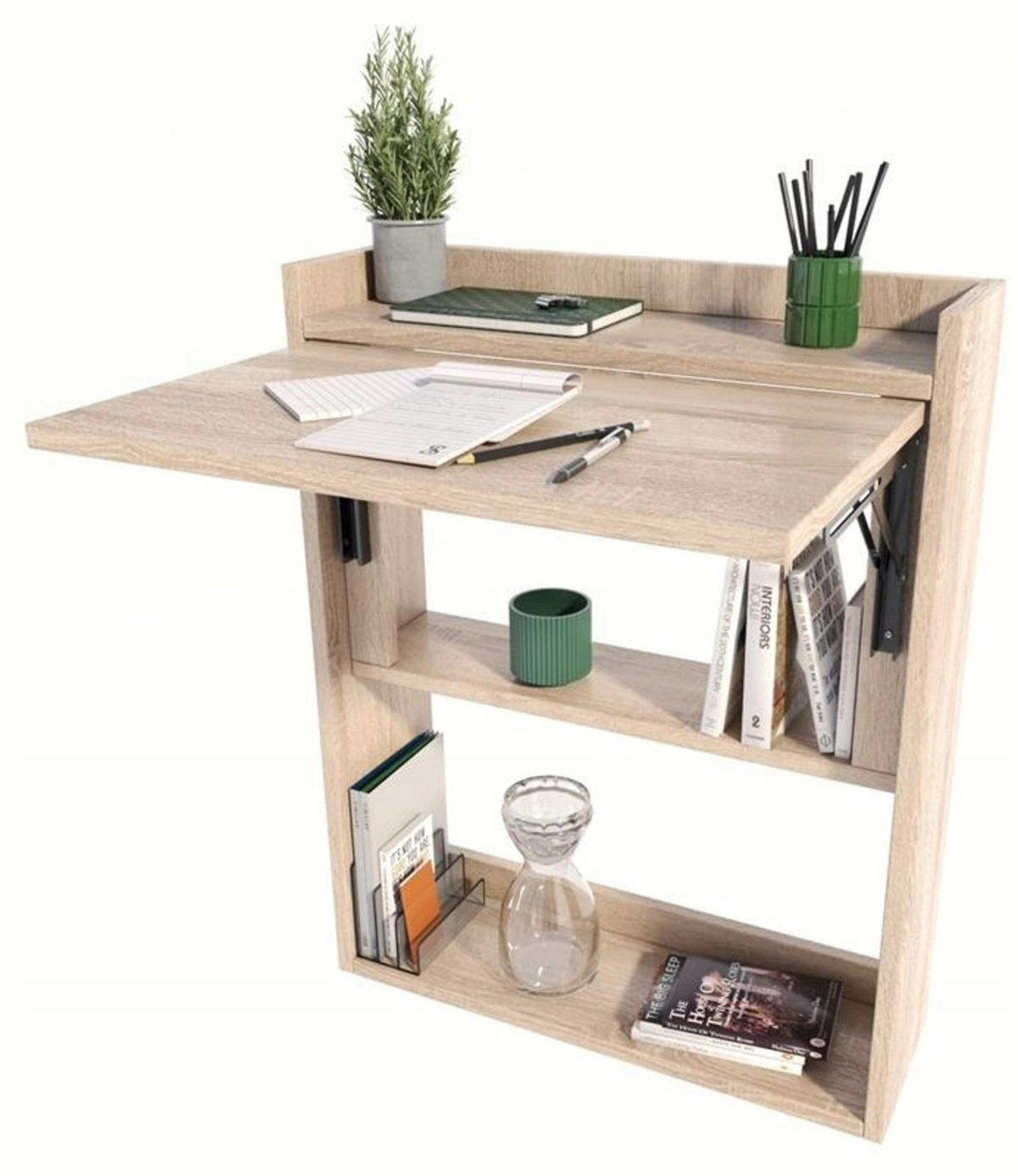 SCHREIBTISCH Klappbarer Wandregal Sonoma Eiche 70/20/85 cm - Sonoma Eiche, Holzwerkstoff (20/70/85cm) - Matkam Möbel