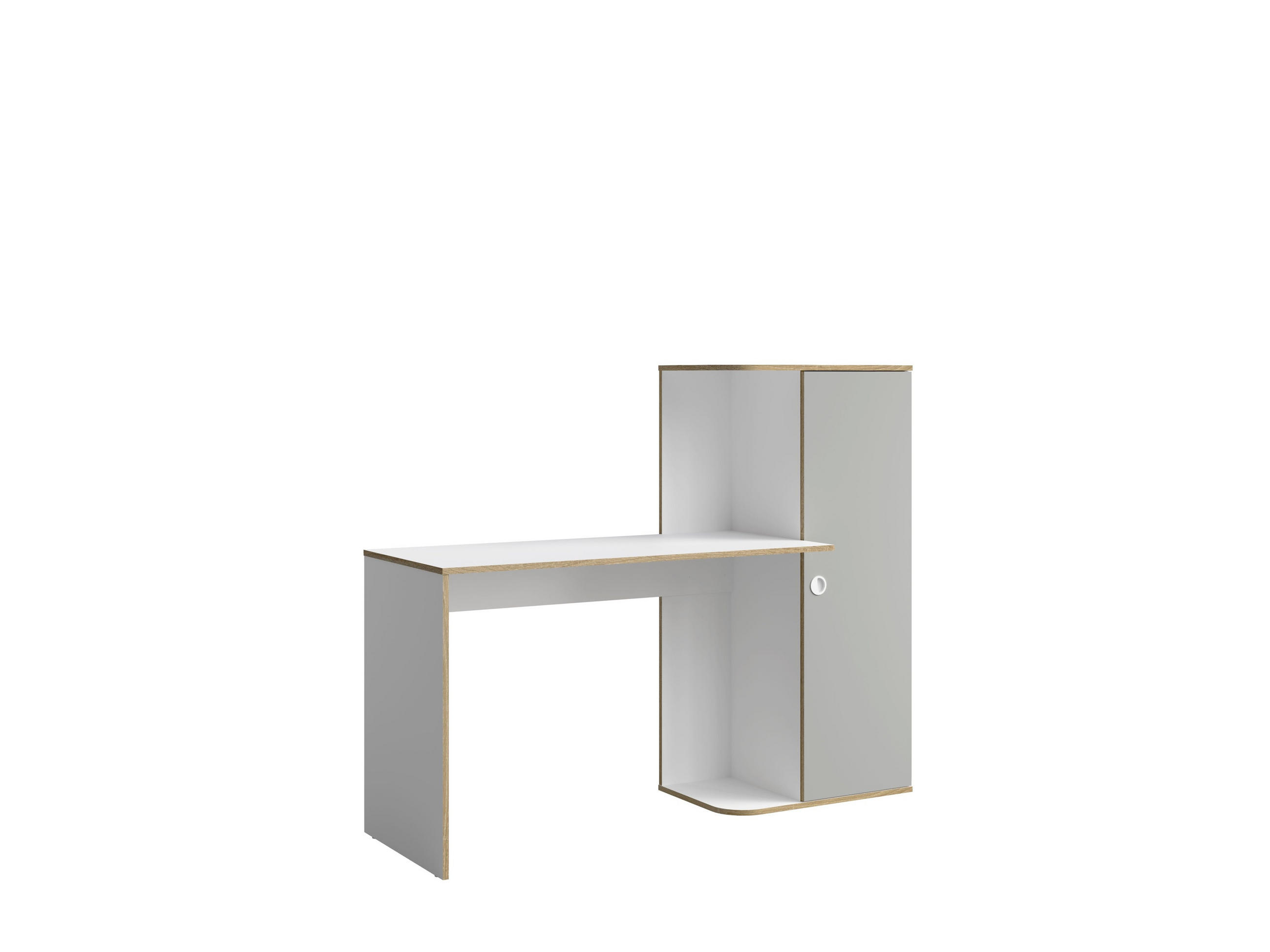 SCHREIBTISCH Weiß, Grau 160/128,5/55 - Weiß/Grau, Holzwerkstoff (55/160/129cm) - RAUMHIRSCH FURNITURE